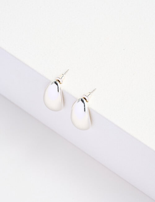 Whistle Accessories Molten Droplet Earrings, Silver product photo