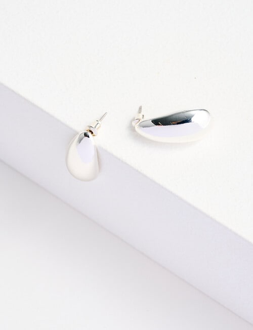 Whistle Accessories Molten Droplet Earrings, Silver product photo View 02 L
