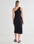 Mineral Allie Asymmetric Rib Dress, Black product photo View 02 S