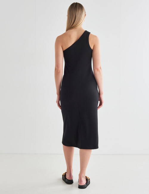 Mineral Allie Asymmetric Rib Dress, Black product photo View 02 L