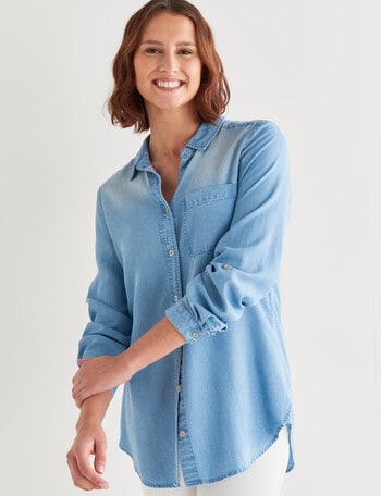 Denim Republic Lyocell Shirt, Light Blue product photo