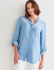 Denim Republic Lyocell Shirt, Light Blue product photo View 05 S