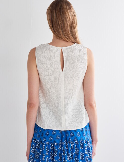 Zest Textured Tank Top, White product photo View 02 L