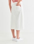 Zest Drill Tie Waist Midi Skirt, White product photo View 02 S