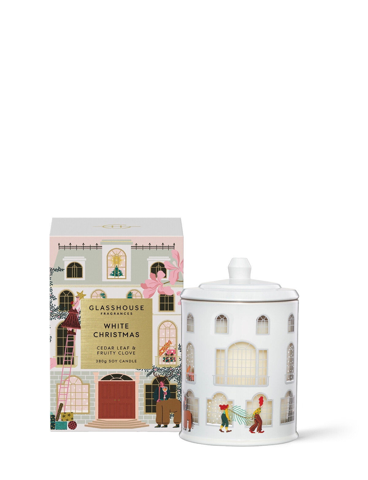 Glasshouse Fragrances White Christmas Candle, 380g Gift Sets