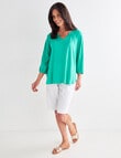 Ella J Gathered Top, Green product photo View 03 S