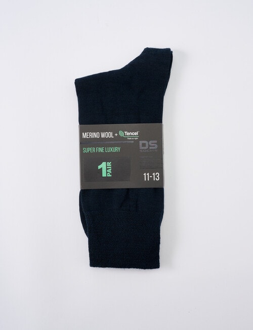DS Socks Super Fine Merino-Blend Sock, Dark Navy product photo View 02 L