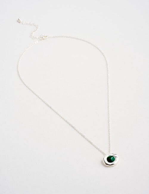 Whistle Accessories Molten Gemstone Necklace, Silver product photo View 02 L