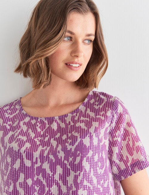 Jigsaw Sequin Echo Top, Orchid product photo View 04 L