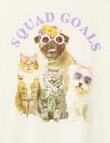 Sleep Squad Squad Goals Knit Short PJ Set, Cream, 8-16 product photo View 02 S