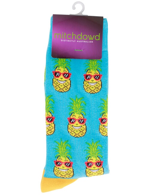 Mitch Dowd Pineapple Crew Sock, Blue product photo View 02 L