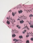 Mac & Ellie Jungle Dino Short Sleeve Tee, Faded Lilac product photo View 02 S