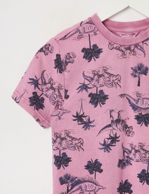 Mac & Ellie Jungle Dino Short Sleeve Tee, Faded Lilac product photo View 02 L