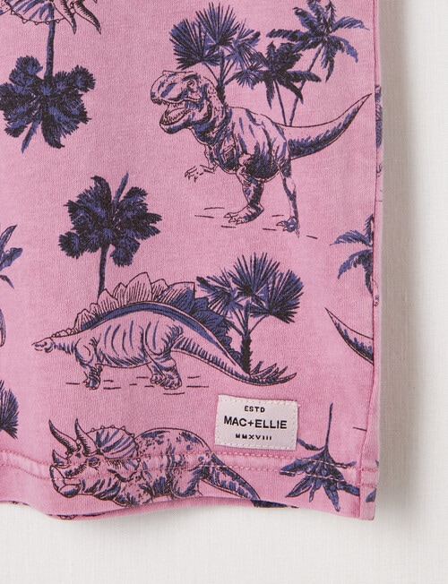 Mac & Ellie Jungle Dino Short Sleeve Tee, Faded Lilac product photo View 03 L