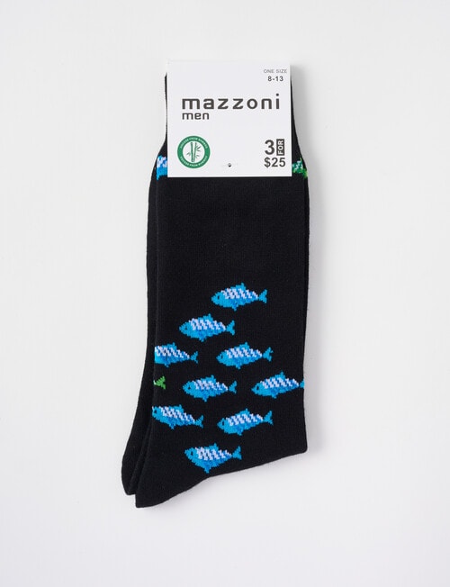 Mazzoni Viscose Bamboo-Blend Fish Sock, Navy product photo View 02 L