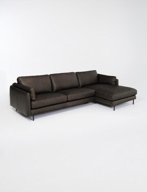 LUCA Furniture Rio Leather 2.5 Seater Sofa with Right Hand Chaise, Espresso product photo