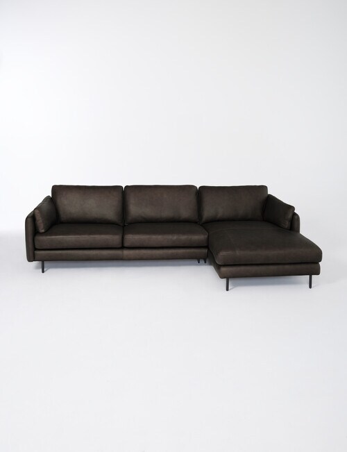 LUCA Furniture Rio Leather 2.5 Seater Sofa with Right Hand Chaise, Espresso product photo View 03 L