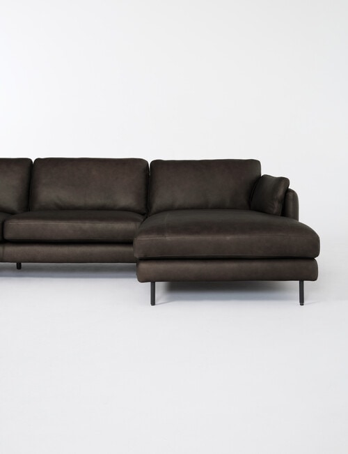 LUCA Furniture Rio Leather 2.5 Seater Sofa with Right Hand Chaise, Espresso product photo View 04 L