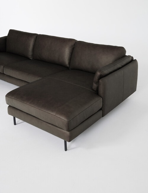 LUCA Furniture Rio Leather 2.5 Seater Sofa with Right Hand Chaise, Espresso product photo View 05 L