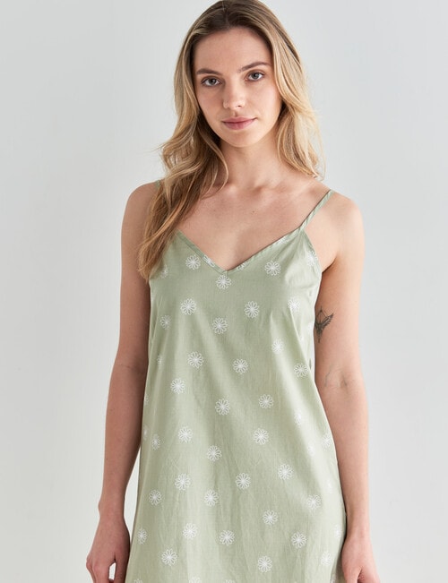 Mineral Lounge Floral Nightie, Sage product photo View 04 L