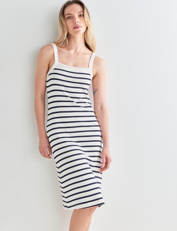 Mineral Lounge Sailor Stripe Lounge Nightie, White & Navy product photo
