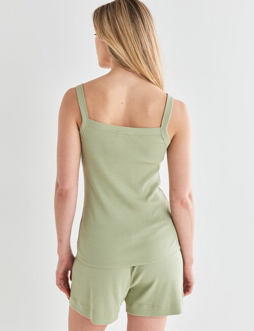 Mineral Lounge Rib Scoop Tank Top, Sage product photo View 02 L