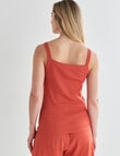 Mineral Lounge Rib Scoop Tank Top, Rust product photo View 02 S