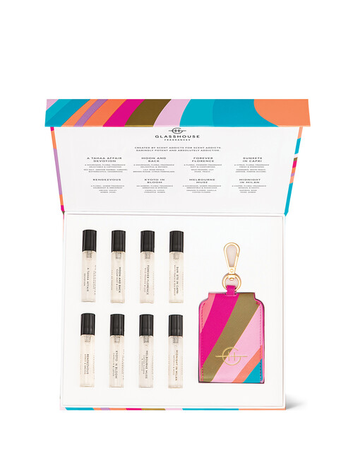 Glasshouse Fragrances Fragrance Library 8 x 5mL EDP & Travel Case Keyring product photo