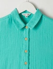 Mac & Ellie Boxy Cotton Shirt, Spearmint product photo View 02 S