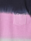 Mac & Ellie Ombre Tie Dye Short Sleeve Tee, Lavender product photo View 02 S