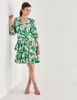 State of play Day Lily Print Mini Dress, Green product photo View 03 S