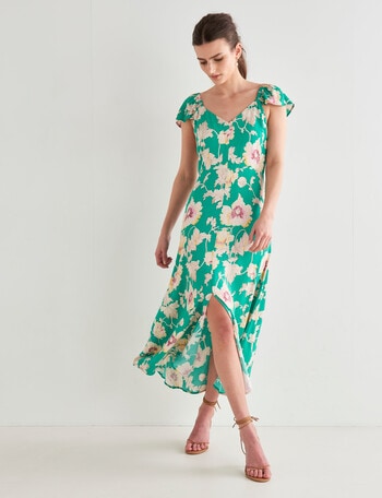 State of play Day Lily Print Midi Dress, Green product photo