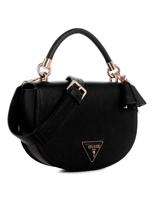 Guess Gizele Mini Saddle Crossbody Bag, Black Handbags