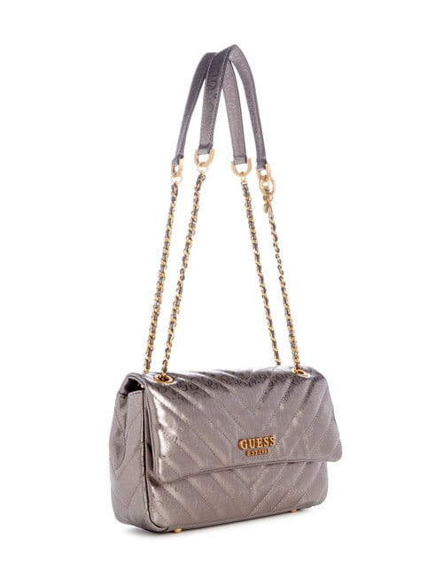 Guess Jania Convertible Flap Crossbody, Pewter product photo View 03 L