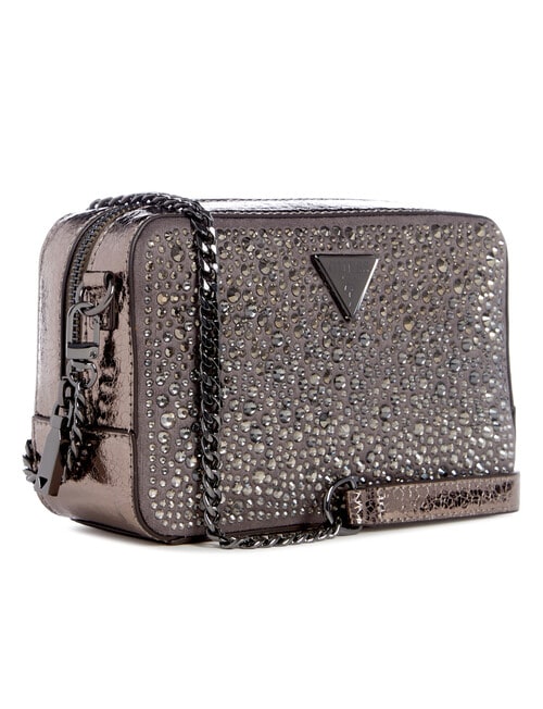Guess Lua Mini Top Zip Crossbody, Pewter product photo View 03 L