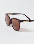 Gasoline Hepburn Tortoiseshell Sunglasses, Brown product photo View 02 S