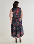 Studio Curve Occasion Floral Maxi Tiered Dress, Ink product photo View 02 S