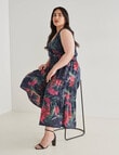 Studio Curve Occasion Floral Maxi Tiered Dress, Ink product photo View 03 S