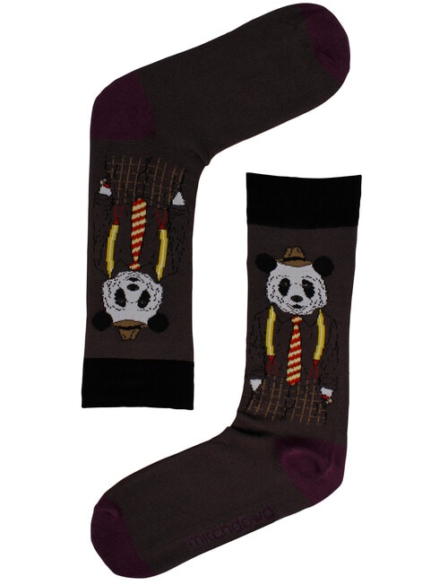 Mitch Dowd Dapper Panda Crew Sock, Dark Grey product photo View 02 L