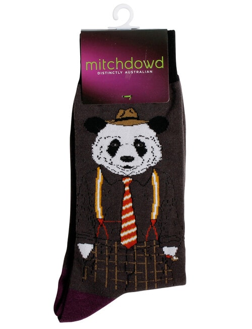Mitch Dowd Dapper Panda Crew Sock, Dark Grey product photo View 03 L