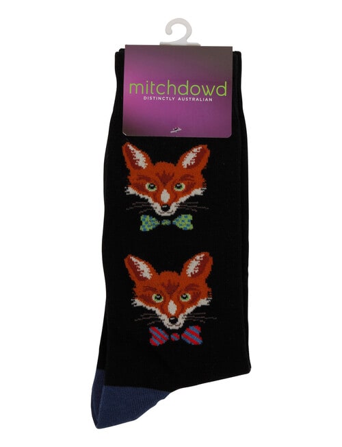 Mitch Dowd Mr Fox Crew Sock, Black product photo View 02 L