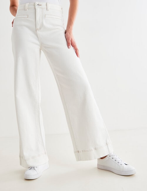 Denim Republic High Rise Welt Pocket Jean, White - Jeans