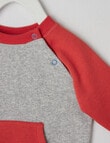 Teeny Weeny Spliced Transeasonal Crew Neck Sweatshirt, Red product photo View 02 S