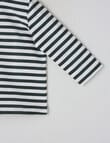 Teeny Weeny Striped Long-Sleeve Tee, White & Green product photo View 02 S