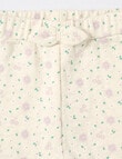 Teeny Weeny Lilac Flower Track Pant & Head Band Set, Cream product photo View 02 S