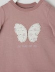 Teeny Weeny Butterfly Long Sleeve Tee, Mauve product photo View 02 S