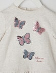 Teeny Weeny Sequin Butterfly Long Sleeve Tee, Oat product photo View 02 S
