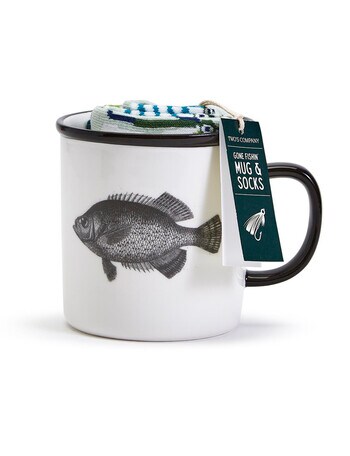 TWO'S COMPANY Gone Fishing Mug & Socks Set product photo