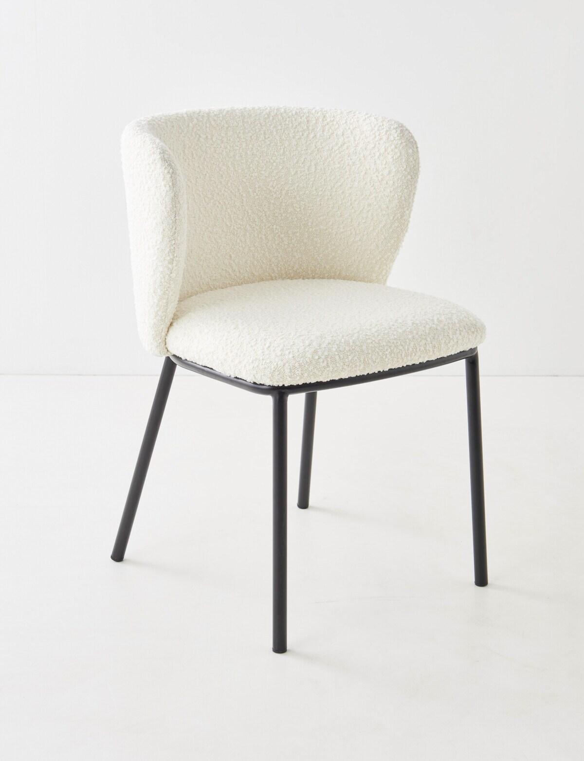 LUCA Avril Dining Chair, Boucle, White - Chairs