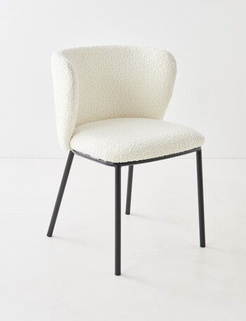 LUCA Avril Dining Chair, Boucle, White product photo